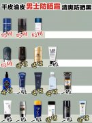 男生防曬霜干皮推薦品牌(男生油皮防曬霜推薦)